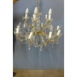 A Victorian style glass chandelier