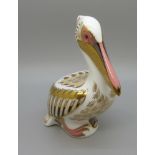 A Royal Crown Derby paperweight, White Pelican, 13cm, number 1,246 of an exclusive limited edition