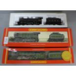 Three boxed 00 gauge locomotives, two Hornby and one Bachmann, 31-706 LNER, R284 LNER and R375