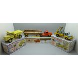 Three Dinky Supertoys;- 965 Euclid Rear Dump Truck, French made 38A Camion Unic Multibenne Marrel