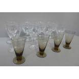 Two x4 Stuart crystal glasses and four other glasses