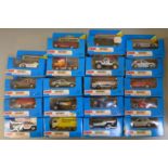 Nineteen light blue box Matchbox model vehicles with cards