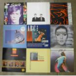 Fifteen various 1980's LP records including David Bowie, Dire Straits, Pet Shop Boys, Debbie