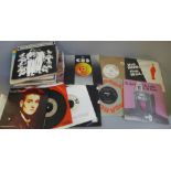 Fifty-five punk, new wave, pop and rock 7" singles, 1970's and 1980's