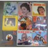 Fourteen 1960's LP records, Lulu, Brenda Lee, including two with flipback covers, Dave Dee, Dozy