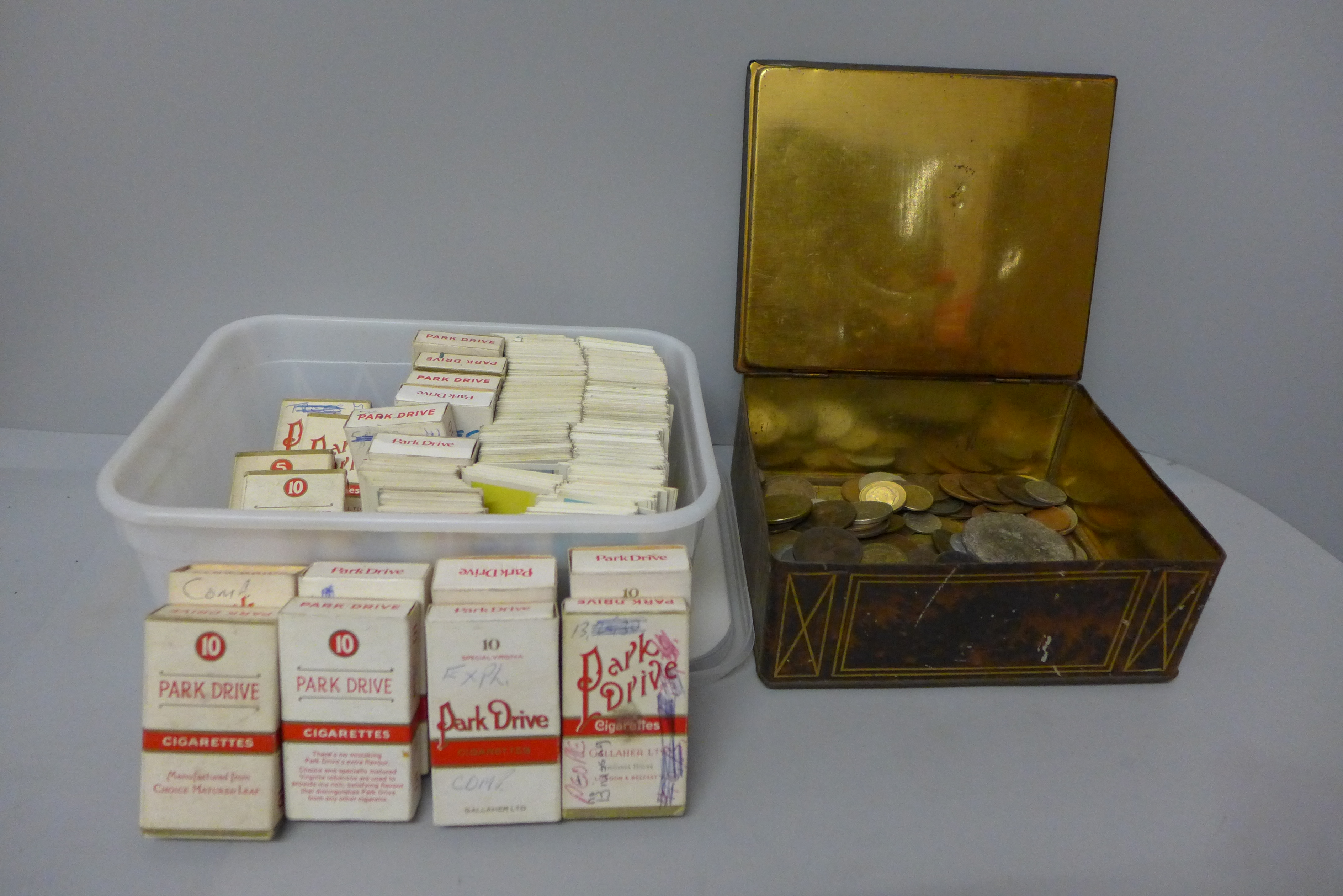 A collection of coins, tea cards, crested ware and glass bottles - Image 4 of 4