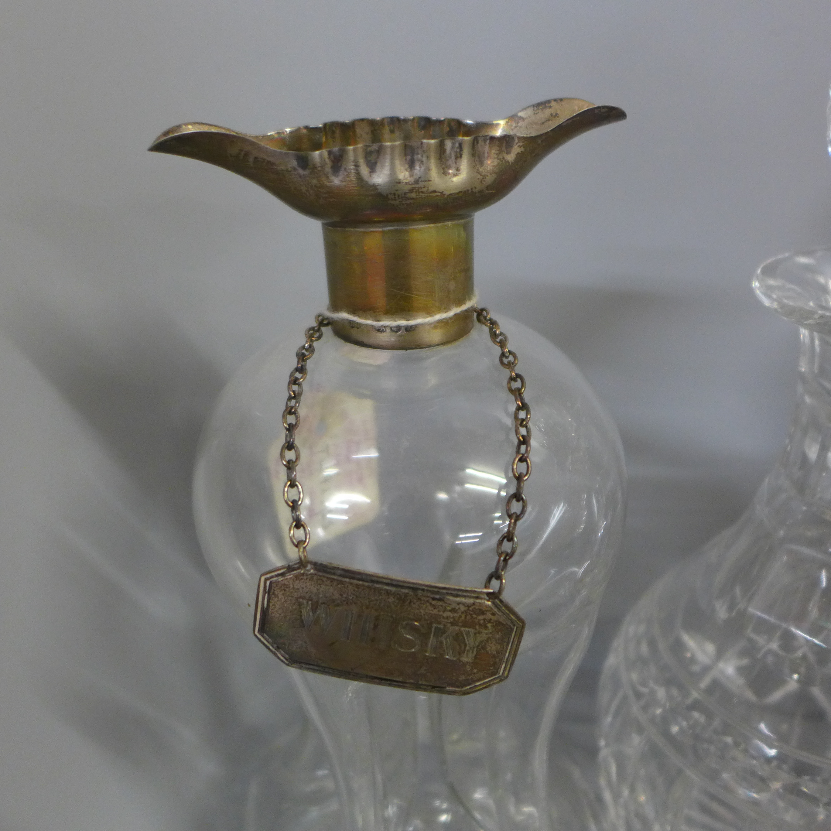 Seven 19th Century and later crystal and glass decanters, three lacking stoppers - Image 2 of 2