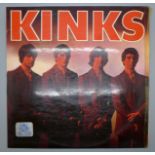 The Kinks debut LP record, Kinks, NPL18096, mono cover with stereo sticker, flipback sleeve,