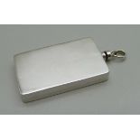 A silver perfume flask with loop, 27g, 28mm x 48mm