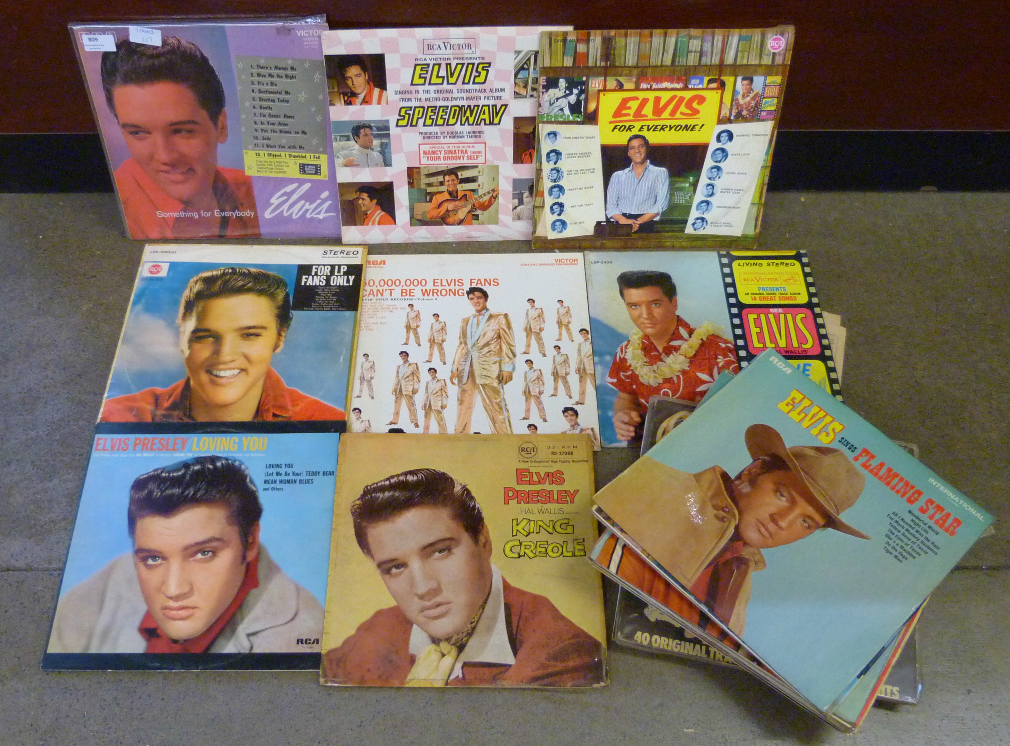 Thirty-two Elvis Presley LP records including film sound tracks