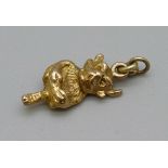 A hallmarked 15ct gold Lincoln Imp charm, 2.6g