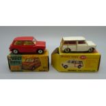 A Corgi Toys model 225 Austin Seven and a Dinky Toys model 197 Morris Mini-Traveller, boxes a/f