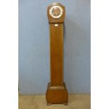 An oak dwarf longcase clock