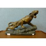 A French Art Deco painted chalk figure of a panther