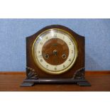 An early 20th Century Bentima oak mantel clock