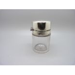 A Victorian silver mounted glass salts jar, Birmingham 1899, with inner stopper, 9cm