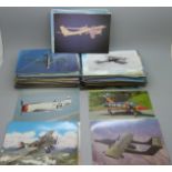 Approximately 250 military aircraft postcards