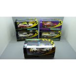 Five Rallye Scalextric cars, boxed