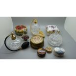 Perfume bottles, trinket boxes including Old Tupton Ware