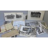 A box of WWII photographs, ephemera, etc.
