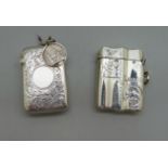 Two silver vesta cases, Chester 1901 and 1903