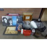 Pictures, prints, glass and LP records**PLEASE NOTE THIS LOT IS NOT ELIGIBLE FOR POSTING AND