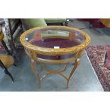 A Victorian Sheraton Revival painted satinwood oval bijouterie table