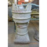 A Victorian terracotta crown chimney pot, a/f