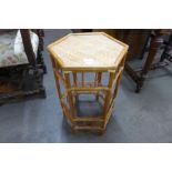 A bamboo and rattan hexaganol occasional table