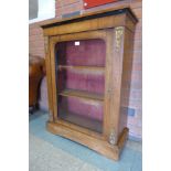 A Victorian inlaid walnut and gilt metal mounted pier cabinet