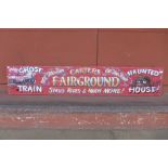 A painted wooden Carters Fairground sign