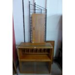 A Staples teak Ladderax room divider