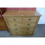 A Victorian ash chest of drawers