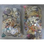 Two bags of fashion jewellery