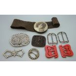 Vintage belt buckles, a/f