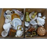 Two boxes of mixed china, brassware and glassware **PLEASE NOTE THIS LOT IS NOT ELIGIBLE FOR POSTING