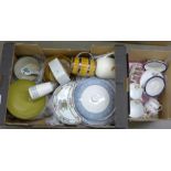 Two boxes of mixed china including Spode and several items of tea ware **PLEASE NOTE THIS LOT IS NOT