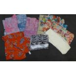 A collection of nine lady's scarves including silk