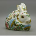 A Royal Crown Derby paperweight, Springtime Rabbit, number 165 of a limited edition of 300 exclusive