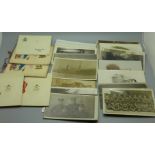 Over 40 military postcards and greetings cards