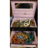 A jewellery box and costume jewellery