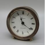 A silver cased quartz desk clock, London 1994, 6.5cm