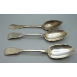 Three serving spoons