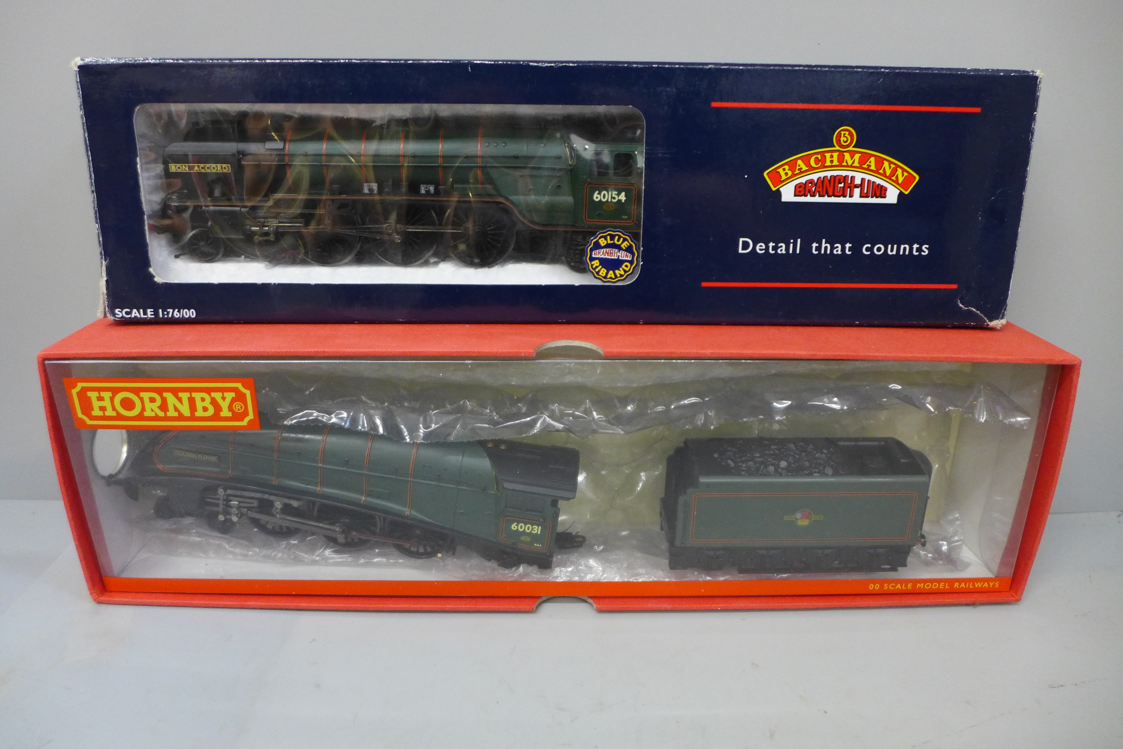 A Hornby 60031 and a Bachmann 60154 Bon Acord 00 gauge locomotive and tender, boxed