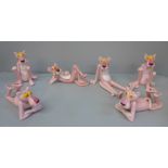 Six Pink Panther United Artists posed figures