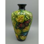 A Moorcroft It's A Bird And Butterfly And Gecko vase, trial version, 16cm, boxed