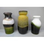 Three West German vases