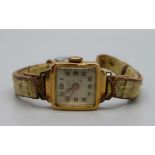 A lady's 18ct gold cased wristwatch