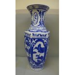 A Chinese blue and white vase, 46cm