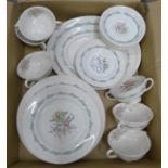 Royal Doulton Fairfield teawares, soup bowls, six setting (incomplete) **PLEASE NOTE THIS LOT IS NOT
